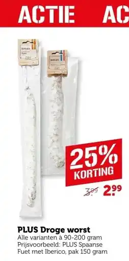 Coop PLUS Droge worst aanbieding