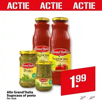 Coop Alle Grand'Italia Sugocasa of pesto aanbieding