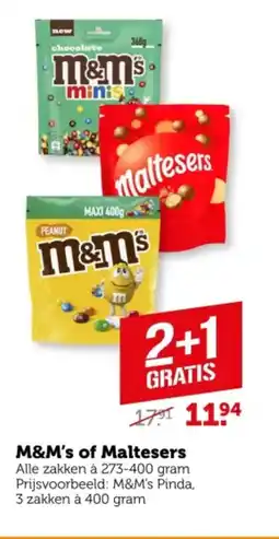Coop M&M's of Maltesers aanbieding