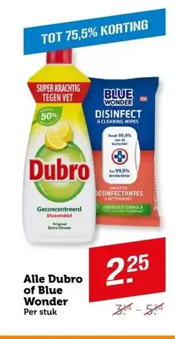 Coop Alle Dubro of Blue Wonder aanbieding