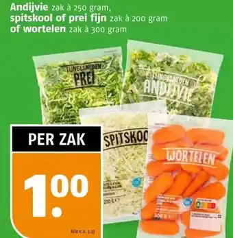 Poiesz Andijvie zak à 250 gram, spitskool of prei fijn aanbieding