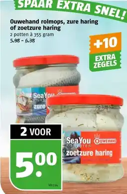 Poiesz Ouwehand rolmops, zure harin of zoetzure haring aanbieding