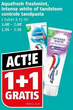 Poiesz Aquafresh freshmint, intense white of tandsteen controle tandpasta aanbieding