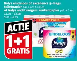 Poiesz Nalys eindeloos of excellence 5-laags toiletpapier pak à 4of 6 rollen aanbieding