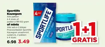 PLUS Sportlife Kauwgom of mints aanbieding