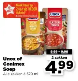 PLUS Unox of Conimex Soep aanbieding