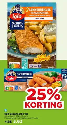 PLUS Iglo Gepaneerde vis aanbieding