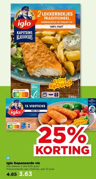 PLUS Iglo Gepaneerde vis aanbieding