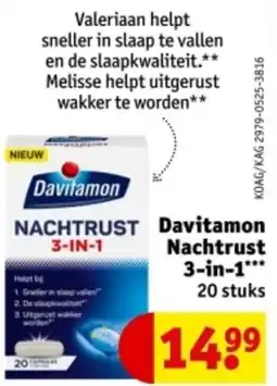 Kruidvat Davitamon Nachtrust 3 in 1 aanbieding