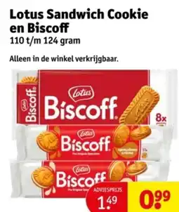 Kruidvat Lotus Sandwich Cookie en Biscoff aanbieding