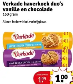 Kruidvat Verkade haverkoek duo's vanille en chocolade aanbieding