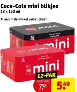 Kruidvat Coca-Cola mini blikjes aanbieding
