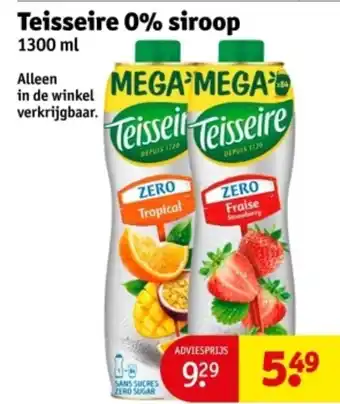 Kruidvat Teisseire 0% siroop aanbieding