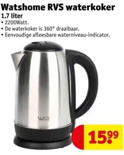 Kruidvat Watshome RVS waterkoker aanbieding