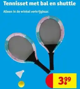 Kruidvat Tennisset met bal en shuttle aanbieding