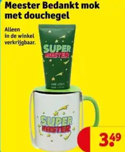 Kruidvat Meester Bedankt mok met douchegel aanbieding