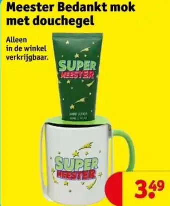 Kruidvat Meester Bedankt mok met douchegel aanbieding