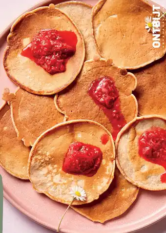 Ekoplaza Speltpannenkoekjes met warme rood fruit compote aanbieding