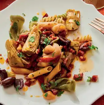 Ekoplaza Multicolore pasta met chorizo, olijven en artisjok aanbieding