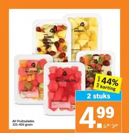 Albert Heijn AH Fruitsalades 325-400 gram aanbieding