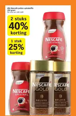 Albert Heijn Alle Nescafé potten oploskoffie 200 gram aanbieding