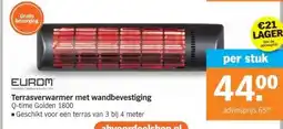 Albert Heijn EUROM Terrasverwarmer met wandbevestiging Q-time Golden 1800 aanbieding