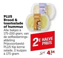 Coop PLUS Brood & toastsalade of hummus aanbieding