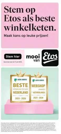 Etos Stem op Etos als beste winkelketen. aanbieding