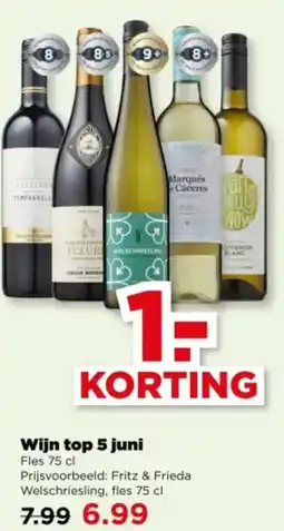PLUS Wijn top 5 juni aanbieding
