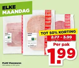 PLUS PLUS Vleeswaren aanbieding