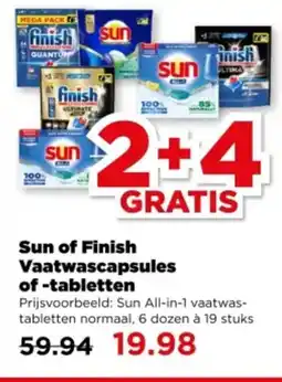 PLUS Sun of Finish Vaatwascapsules of tabletten aanbieding