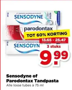 PLUS Sensodyne of Parodontax Tandpasta aanbieding