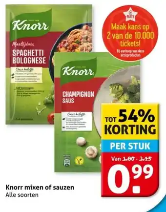 Hoogvliet Knorr mixen of sauzen aanbieding