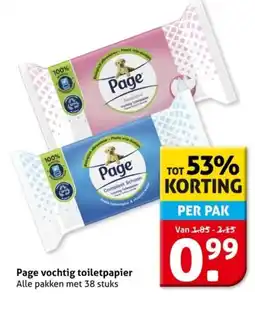 Hoogvliet Page vochtig toiletpapier aanbieding