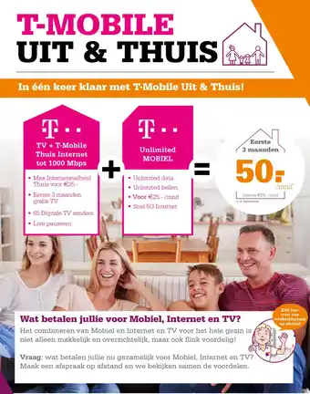 Telecombinatie T-mobile uit & thuis aanbieding