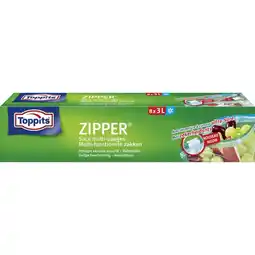 Marskramer Toppits Zipper Multi-Functionele Zakken 3 liter 8 stuks aanbieding