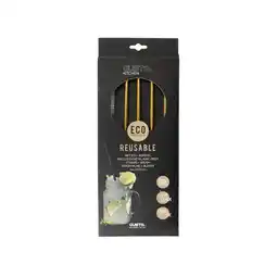 Marskramer Gusta rvs rietjes + borstel goud 4 stuks aanbieding