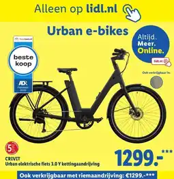 Lidl CRIVIT Urban elektrische fiets 3.0 Y kettingaandrijving aanbieding