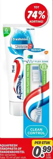 Dekamarkt Aquafresh tandpasta of tandenborstel aanbieding