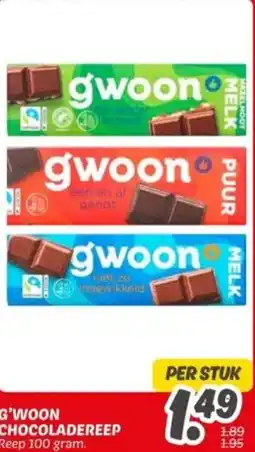 Dekamarkt G'woon chocoladereep aanbieding