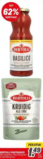 Dekamarkt Bertolli pastasaus aanbieding