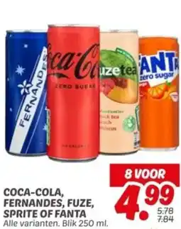 Dekamarkt Coca-cola, fernandes, fuze, sprite of fanta aanbieding