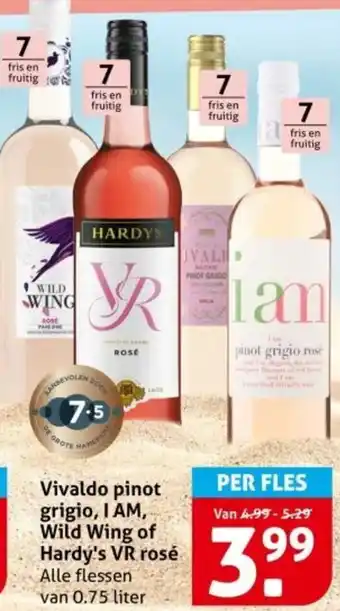 Hoogvliet Vivaldo pinot grigio, I AM, Wild Wing of Hardy's VR rosé aanbieding