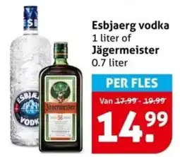 Hoogvliet Esbjaerg vodka of Jägermeister aanbieding