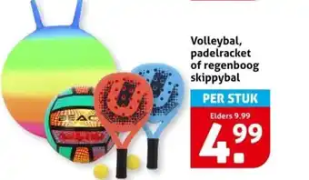 Hoogvliet Volleybal, padelracket of regenboog skippybal aanbieding