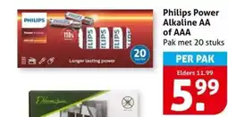 Hoogvliet Philips Power Alkaline AA of AAA aanbieding