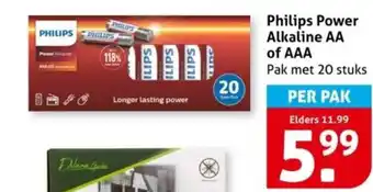 Hoogvliet Philips Power Alkaline AA of AAA aanbieding