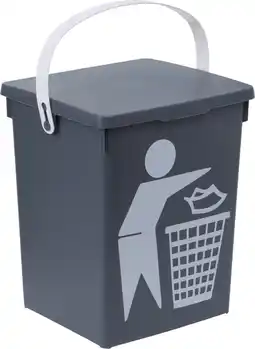 Bol.com Grijze vuilnisbak/afvalbak 5 liter - Prullenbakken/vuilnisbakken/afvalbakken aanbieding