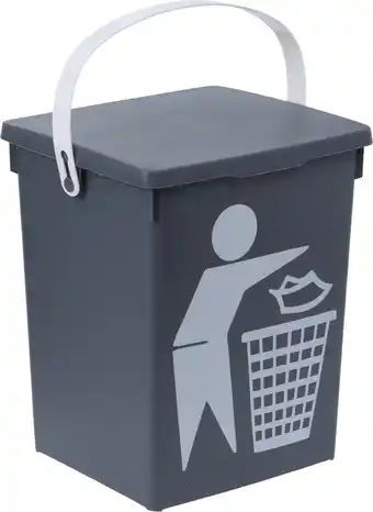 Bol.com Grijze vuilnisbak/afvalbak 5 liter - Prullenbakken/vuilnisbakken/afvalbakken aanbieding