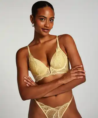 Hunkemoller Hunkemöller Voorgevormde longline beugel bh Sali Geel aanbieding